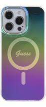 Guess Iridescent Magsafe Hard Plastic Case Apple iPhone 15 Pro Rainbow Black