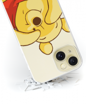 Disney Case Apple iPhone 15 Winnie the Pooh Partial Print Hiding Transparent