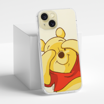 Disney Case Apple iPhone 15 Winnie the Pooh Partial Print Hiding Transparent