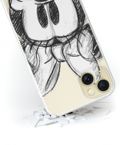 Disney Case Apple iPhone 15 Plus Minnie Partial Print Sketch Transparent