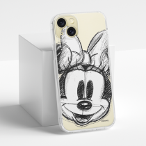 Disney Case Apple iPhone 15 Plus Minnie Partial Print Sketch Transparent