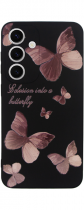 Vivid Silicone Case Samsung Galaxy S24+ Butterfly Black/Pink