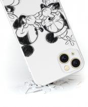 Disney Case Apple iPhone 15 Plus Mickey and Minnie Full Print Secret White