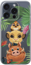 Disney Case Apple iPhone 15 Pro Lion King Partial Print Friends Transparent