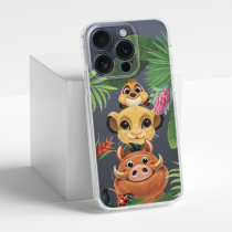 Disney Case Apple iPhone 15 Pro Lion King Partial Print Friends Transparent