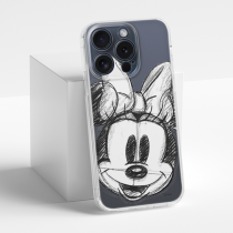 Disney Case Apple iPhone 15 Pro Minnie Partial Print Sketch Transparent