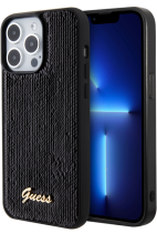 Guess “Sequin Script Metal” Hard Case Apple iPhone 15 Pro Black