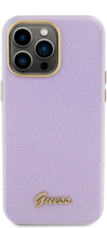 Guess Glitter Full Wrapped Glossy with Vintage Script Logo Silicone Case Apple iPhone 15 Pro Max Gli