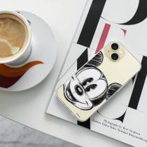 Disney Case Apple iPhone 15 Mickey Partial Print Sketch Transparent