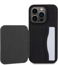 Karl Lagerfeld Karl+Choupette Saffiano Cardslots & Stand Case Apple iPhone 15 Pro Black