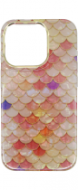 Vivid Mermaid Scale Silicone Case Apple iphone 15 Pro Max Pink