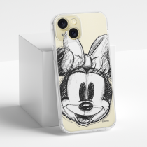 Disney Case Apple iPhone 15 Minnie Partial Print Sketch Transparent