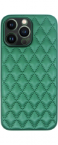 Vivid Diamond Shape PU Leather Case Apple iPhone 13 Pro Green