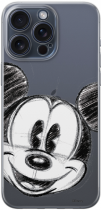 Disney Case Apple iPhone 15 Pro Max Mickey Partial Print Sketch Transparent