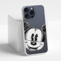 Disney Case Apple iPhone 15 Pro Max Mickey Partial Print Sketch Transparent