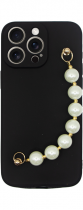 Vivid Silicone Case Pearl Chain Apple iPhone 15 Pro Max Black