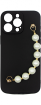 Vivid Silicone Case Pearl Chain Apple iPhone 15 Pro Max Black