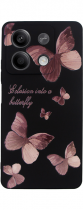 Vivid Silicone Case Redmi Note 13 5G Butterfly Black/Pink