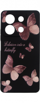 Vivid Silicone Case Redmi Note 13 5G Butterfly Black/Pink