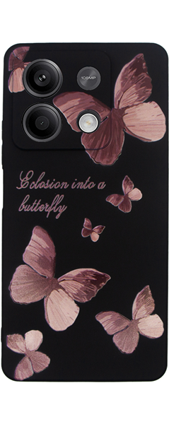 Vivid Silicone Case Redmi Note 13 5G Butterfly Black/Pink