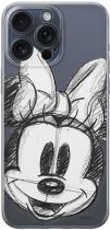 Disney Case Apple iPhone 15 Pro Max Minnie Partial Print Sketch Transparent
