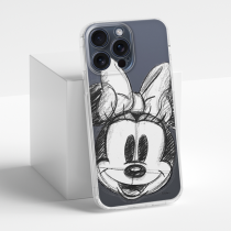 Disney Case Apple iPhone 15 Pro Max Minnie Partial Print Sketch Transparent