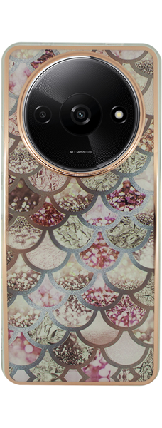 Vivid Mermaid Scale Silicone Case Redmi A3 Rose Gold