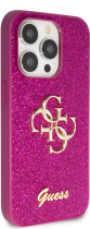 Guess Fixed Glitter 4G Logo Silicone Case Apple iPhone 15 Pro Max Purple