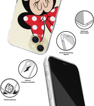 Disney Case Apple iPhone 15 Plus Minnie Partial Print Smiley Transparent