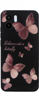 Vivid Silicone Case Redmi A2 Butterfly Black/Pink