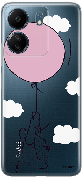 Disney Case Redmi 13C Winnie the Pooh Partial Print Balloon Transparent