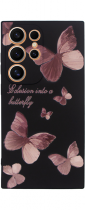 Vivid Silicone Case Samsung Galaxy S24 Ultra Butterfly Black/Pink