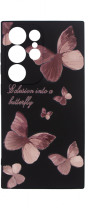 Vivid Silicone Case Samsung Galaxy S24 Ultra Butterfly Black/Pink