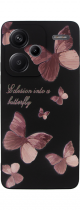 Vivid Silicone Case Redmi Note 13 Pro+ 5G Butterfly Black/Pink