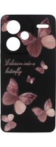 Vivid Silicone Case Redmi Note 13 Pro+ 5G Butterfly Black/Pink