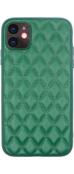 Vivid Diamond Shape PU Leather Case Apple iPhone 11 Green