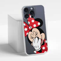 Disney Case Apple iPhone 15 Pro Max Minnie Partial Print Smiley Transparent