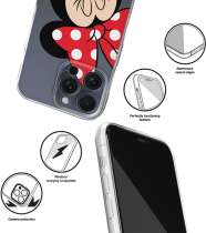 Disney Case Apple iPhone 15 Pro Max Minnie Partial Print Smiley Transparent
