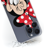 Disney Case Apple iPhone 15 Pro Max Minnie Partial Print Smiley Transparent
