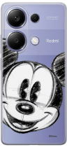 Disney Case Redmi Note 13 Pro Mickey Partial Print Sketch Transparent