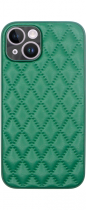 Vivid Diamond Shape PU Leather Case Apple iPhone 14 Green