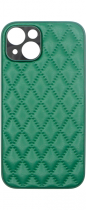 Vivid Diamond Shape PU Leather Case Apple iPhone 15 Green