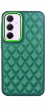 Vivid Diamond Shape PU Leather Case Samsung Galaxy A35 5G Green