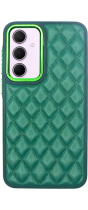 Vivid Diamond Shape PU Leather Case Samsung Galaxy A35 5G Green