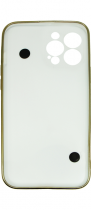 Vivid Silicone Case Pearl Chain Holder Apple iPhone 13 Pro Max White/Gold