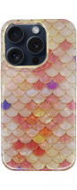 Vivid Mermaid Scale Silicone Case Apple iPhone 15 Pro Pink