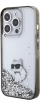 Karl Lagerfeld Ikonik Choupette Liquid Silicone Case Apple iPhone 15 Pro Max Clear / Silver Glitter