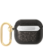 Guess Glitter Flakes Silicone Case Apple Airpods 3 Black
