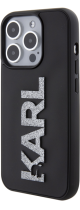 Karl Lagerfeld Karl 3D Logo Glitter Cover Hard Silicone Case Apple iPhone 15 Pro Glitter/Black