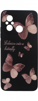 Vivid Silicone Case Xiaomi Redmi 12C Butterfly Black/Pink